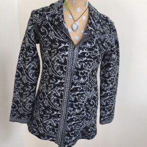Black and gray sweater jacket. Made in Italy